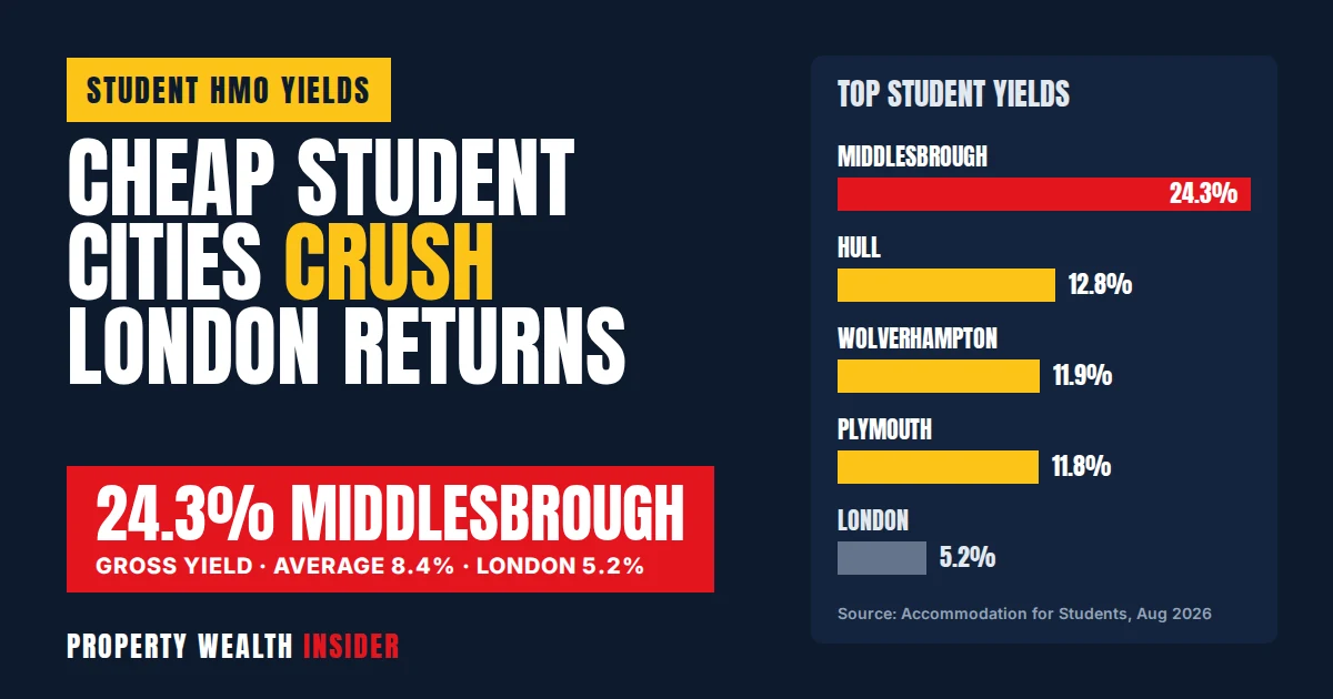 Student landlords’ 24.3% yield hotspot: the cheap cities winning