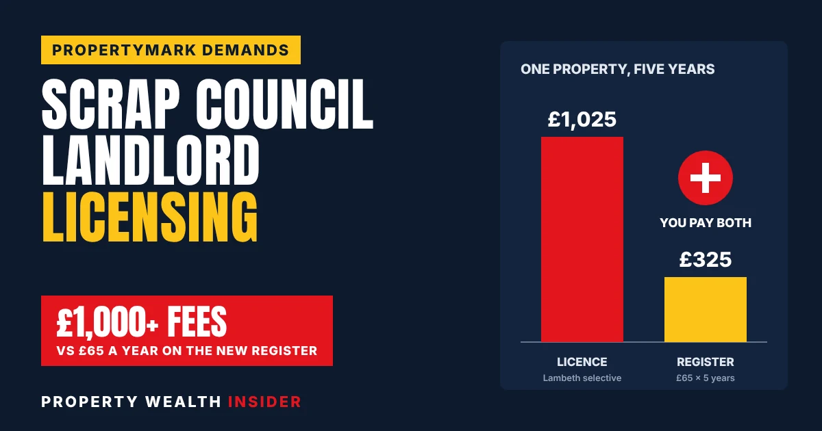 Propertymark calls for council landlord licensing fees of over £1,000 to be scrapped once the £65 PRS Database launches